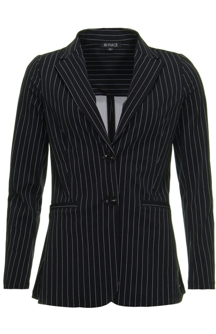 Mi Piace Travel blazer black pinstripe 202513 Stretchshop.nl