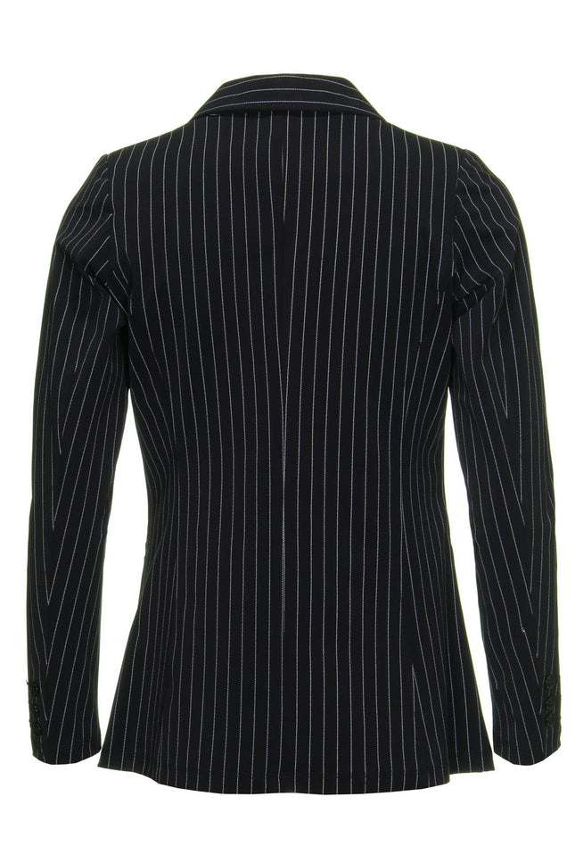 Mi Piace Travel blazer black pinstripe 202513 Stretchshop.nl