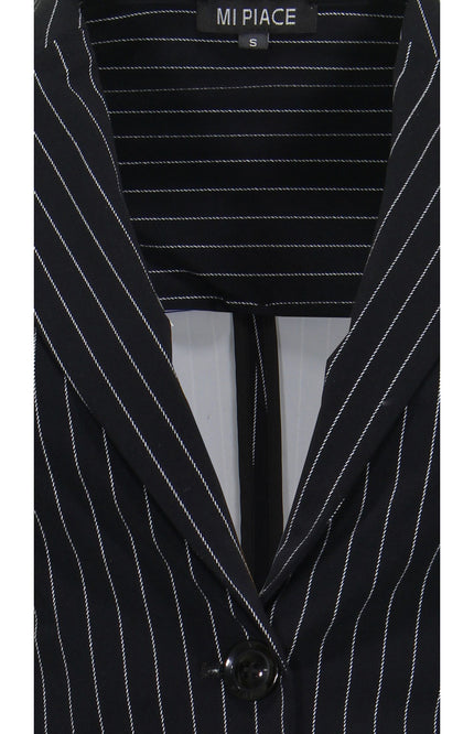 Mi Piace Travel blazer black pinstripe 202513 Stretchshop.nl