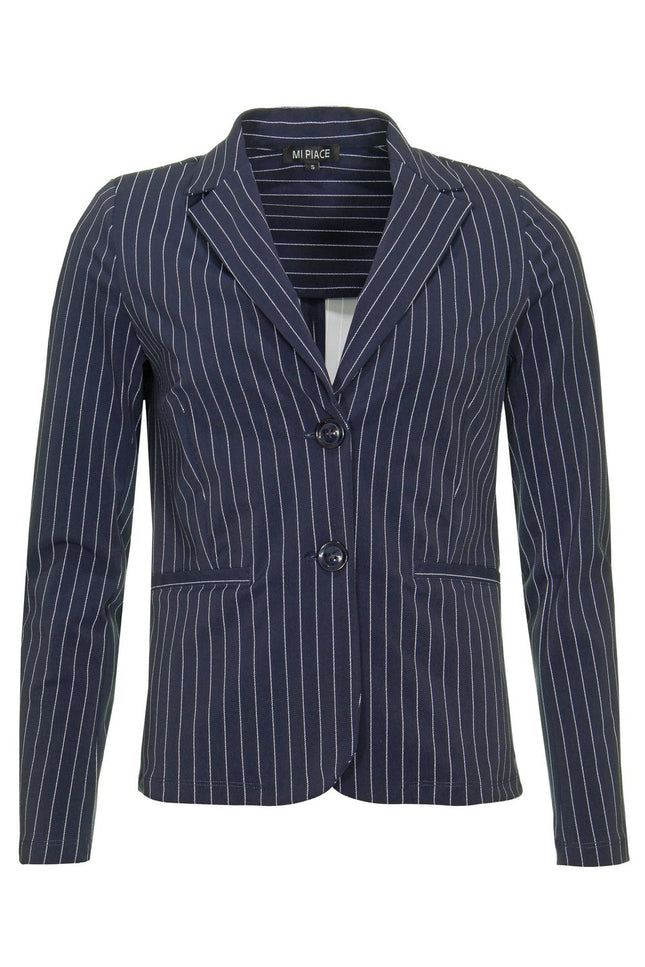 Mi Piace Travel blazer blue pinstripe 202500 Stretchshop.nl