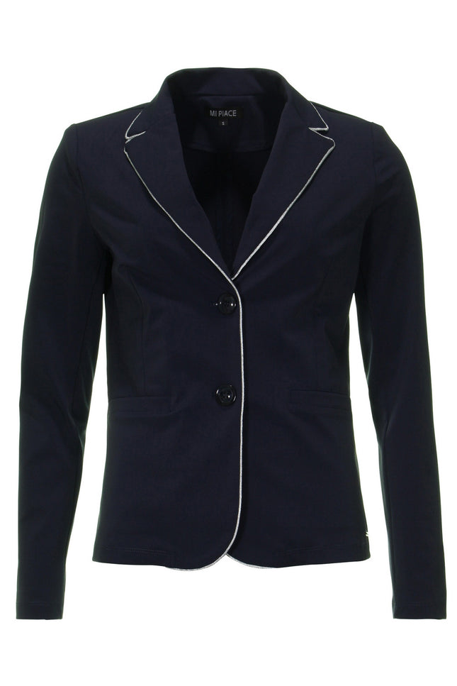 Mi Piace Travel blazer blue silver piping 202510 Stretchshop.nl