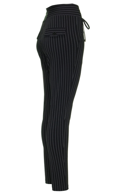 Mi Piace Travel broek black pinstripe 202134 Stretchshop.nl