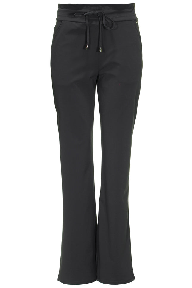 Mi Piace Travel broek flared dark grey 202136 Stretchshop.nl