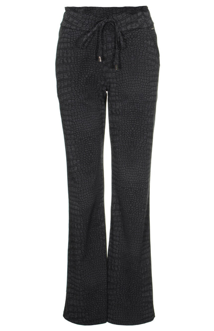 Mi Piace Travel broek flared croco grey 202089 Stretchshop.nl