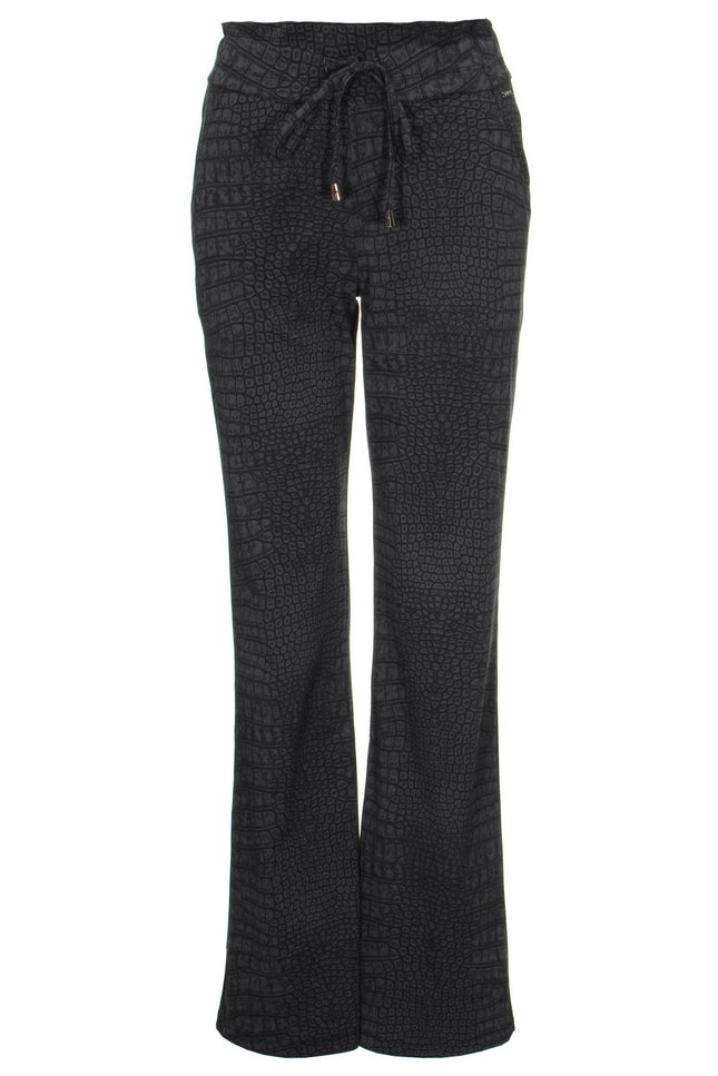 Mi Piace Travel broek flared croco grey 202089 Stretchshop.nl