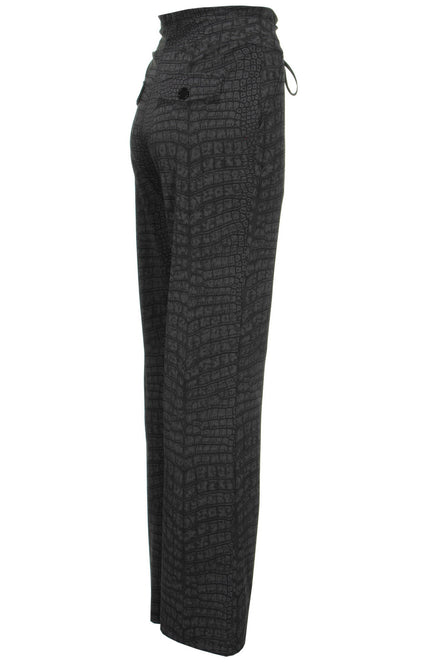 Mi Piace Travel broek flared croco grey 202089 Stretchshop.nl