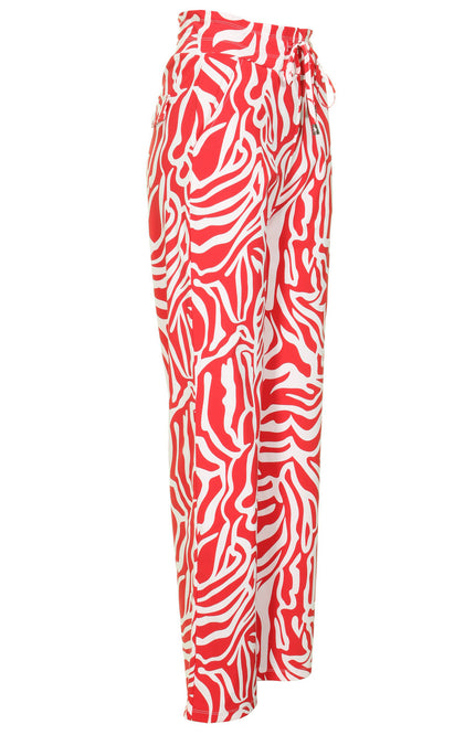 Mi Piace Travel broek flared red graphic 202089 Stretchshop.nl