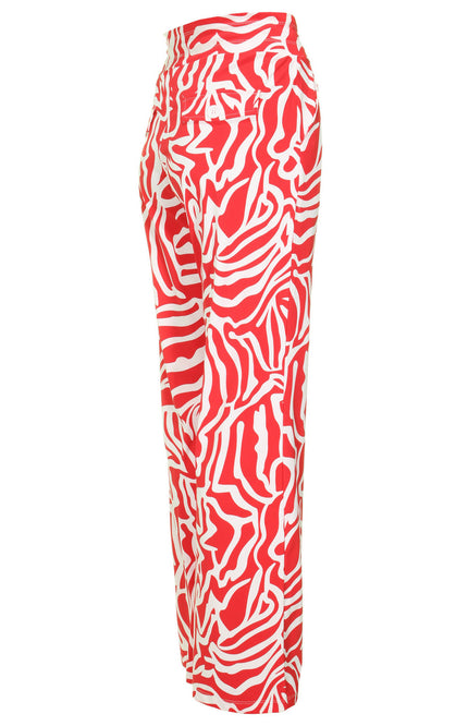 Mi Piace Travel broek flared red graphic 202089 Stretchshop.nl