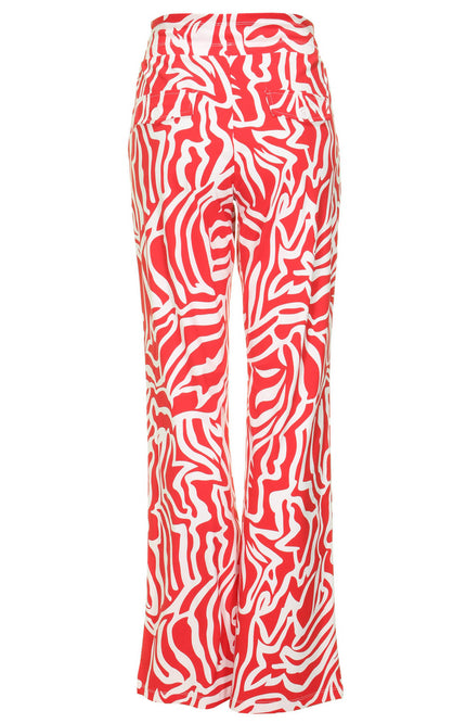 Mi Piace Travel broek flared red graphic 202089 Stretchshop.nl