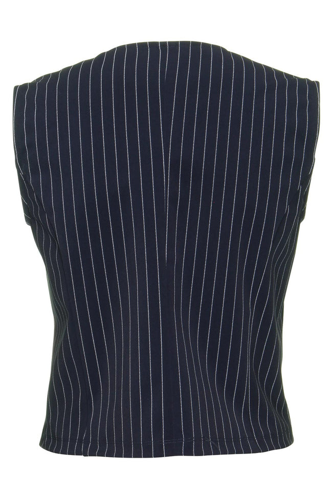 Mi Piace Travel gilet blue pinstripe 202294 Stretchshop.nl