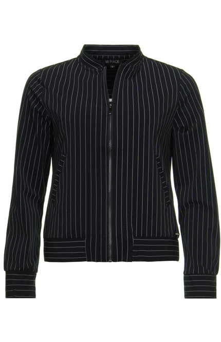 Mi Piace Travel jacket black pinstripe 202463 Stretchshop.nl