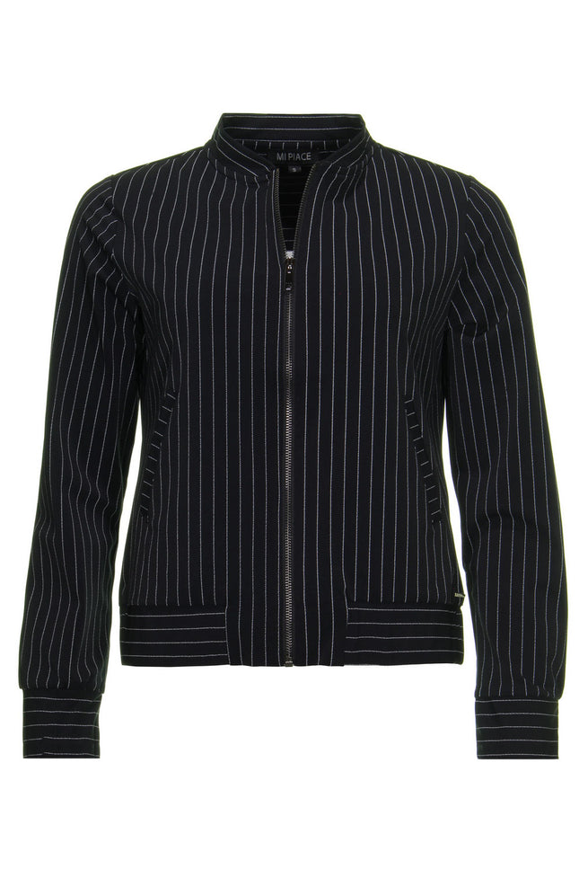 Mi Piace Travel jacket black pinstripe 202463 Stretchshop.nl