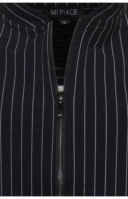 Mi Piace Travel jacket black pinstripe 202463 Stretchshop.nl