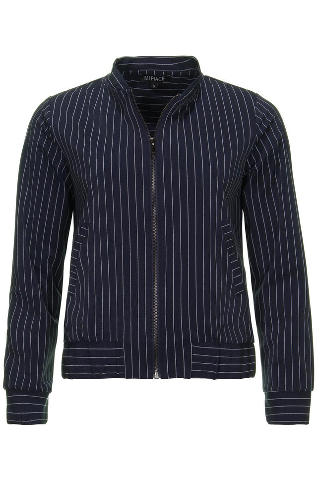 Mi Piace Travel jacket blue pinstripe 202463 Stretchshop.nl