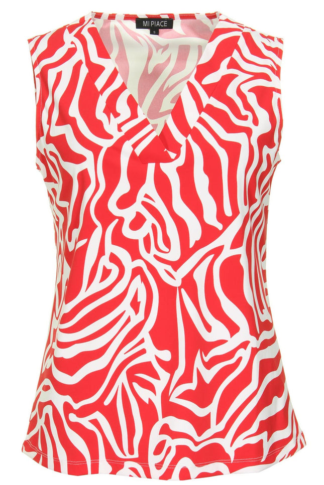 Mi Piace Travel top red graphic 202425 Stretchshop.nl
