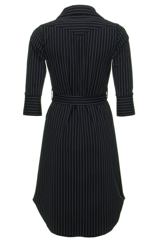 Mi Piace Travel jurk black pinstripe 202092 Stretchshop.nl