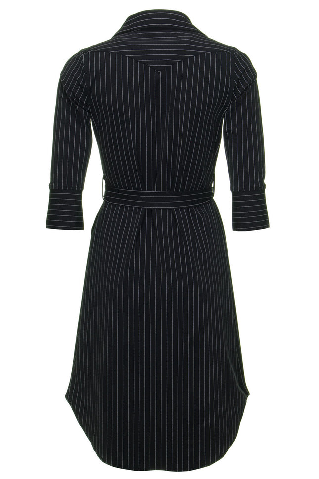 Mi Piace Travel jurk black pinstripe 202092 Stretchshop.nl