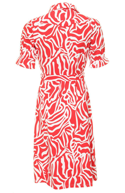 Mi Piace Travel jurk red graphic 202418 Stretchshop.nl