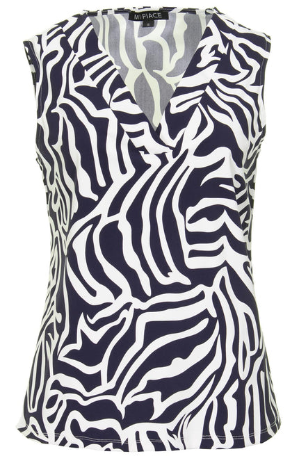 Mi Piace Travel top navy graphic 202425 Stretchshop.nl