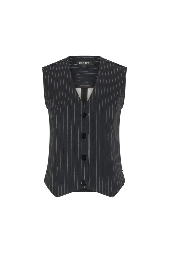 Travel gilet black pinstripe 202294