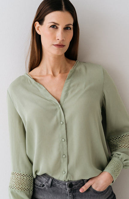 Maicazz Blouse kastre cool matcha d10 Stretchshop.nl