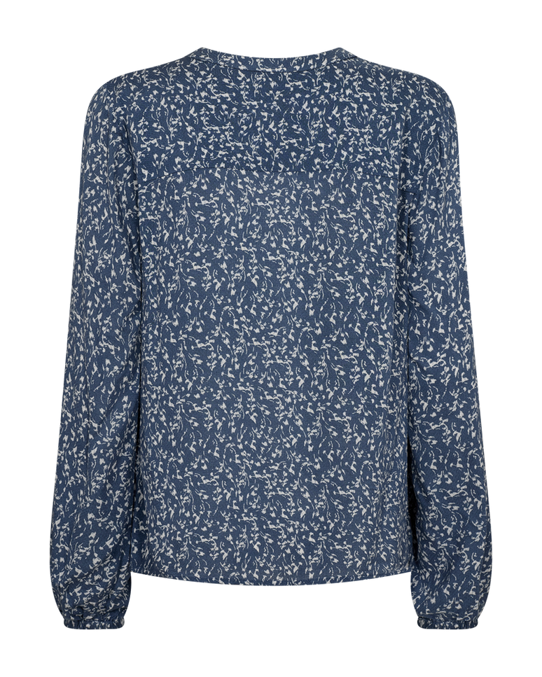 blouse fqadney printed vintage indigo w star offwhite