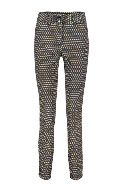 Red Button Broek diana fancy print black SRB4389 Stretchshop.nl