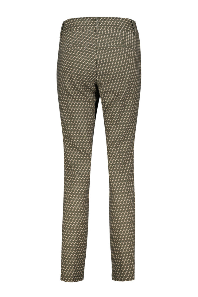 Red Button Broek diana fancy print darkgreen SRB4389 Stretchshop.nl