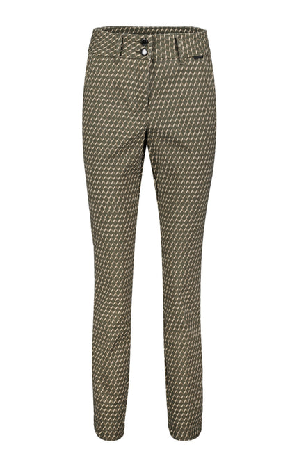 Red Button Broek diana fancy print darkgreen SRB4389 Stretchshop.nl