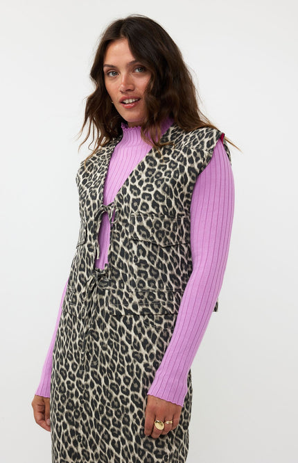 Ydence Gilet aiden leopard Stretchshop.nl