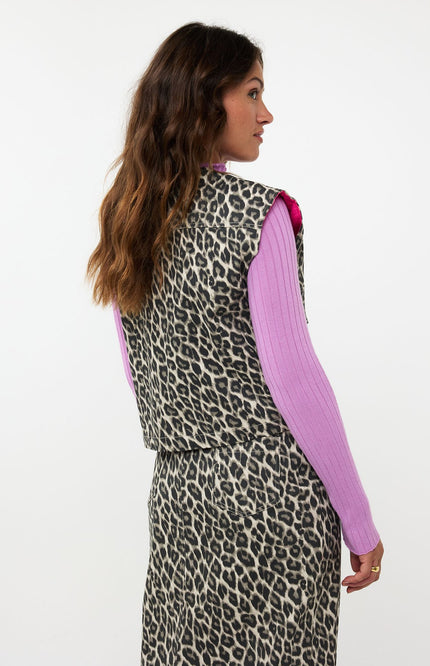 Ydence Gilet aiden leopard Stretchshop.nl