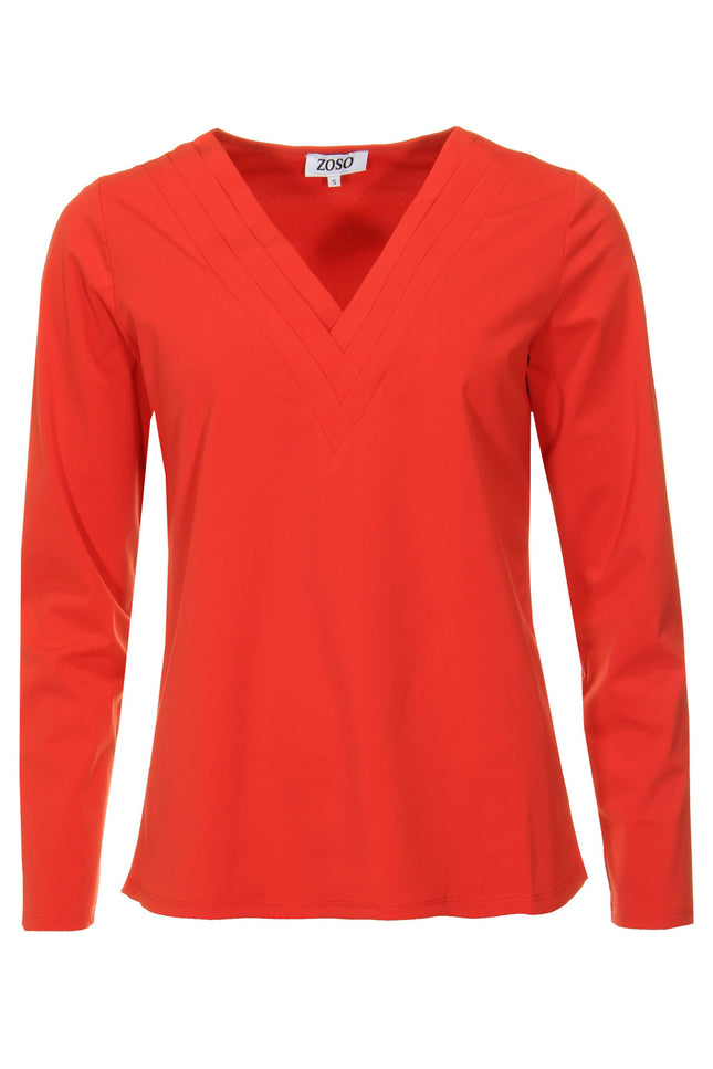 Zoso Travel blouse romee red 245 Stretchshop.nl