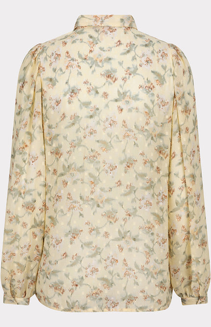 EsQualo Blouse basic pastel flower print 14041 Stretchshop.nl