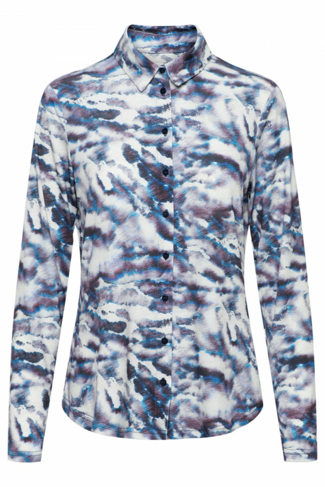 &Co woman Blouse lotte blue animal bl297 Stretchshop.nl