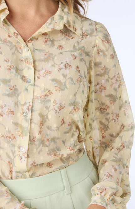 EsQualo Blouse basic pastel flower print 14041 Stretchshop.nl