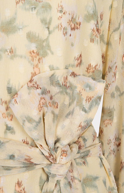 EsQualo Jurk smock Pastel flower print 14040 Stretchshop.nl