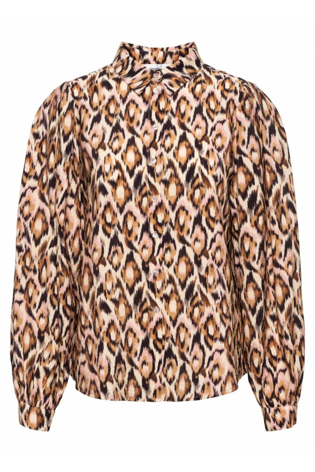 &Co woman Blouse apollo animal sand multi BL283 Stretchshop.nl